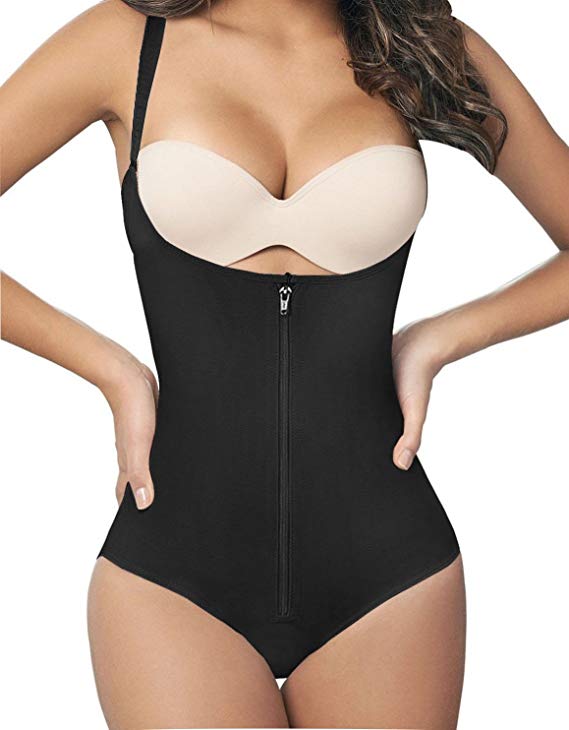 Zip-Front Shapewear Bodysuit