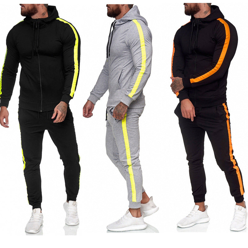 Men's Hooded Zip-Up Athletic Tracksuit