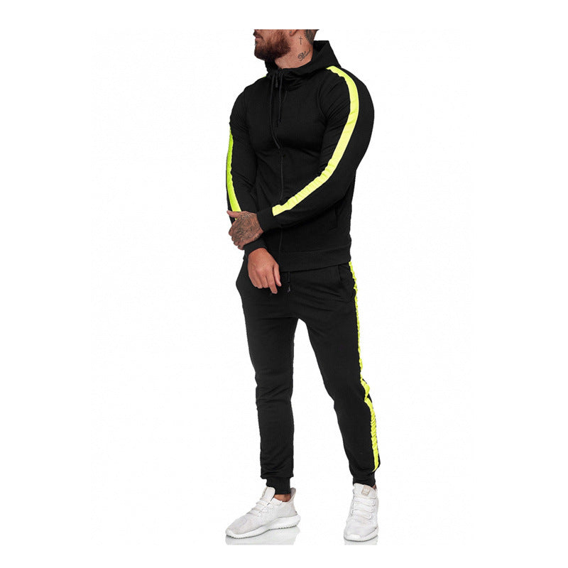 Men's Hooded Zip-Up Athletic Tracksuit