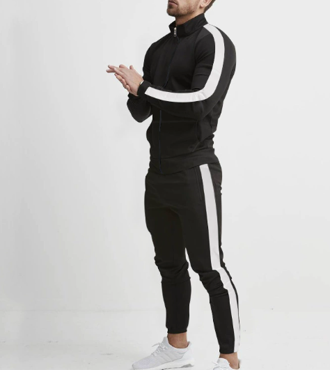 Men's Hooded Zip-Up Athletic Tracksuit