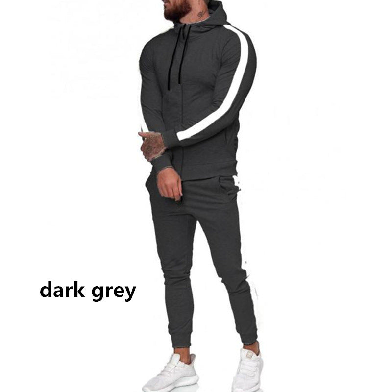 Men's Hooded Zip-Up Athletic Tracksuit